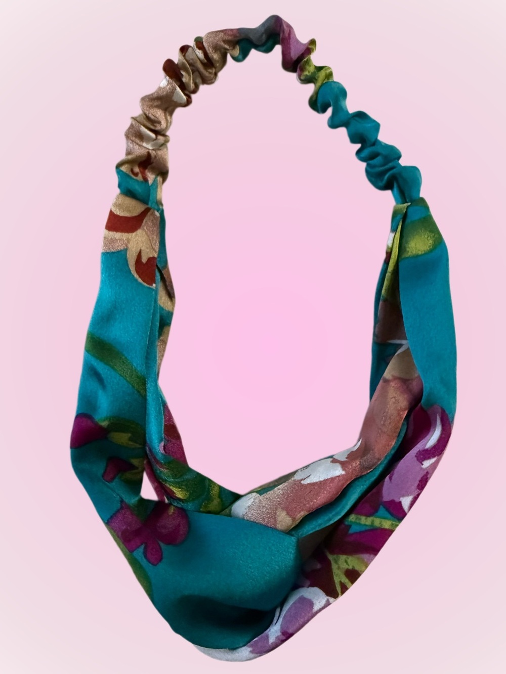 Turquoise Floral Twist Headband
